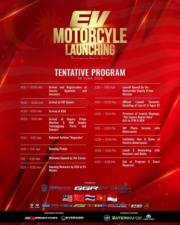 EV Rider Malaysia 2025 by GGR Motor Tentative Program